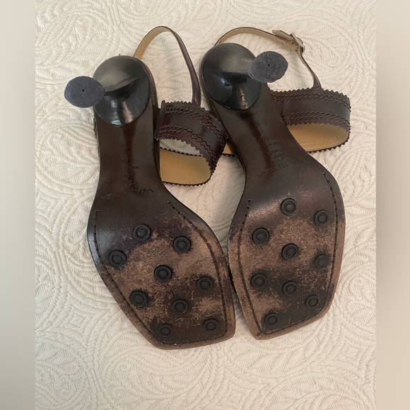 Via Spiga Dark Brown Leather High Heel Sandal, made in Italy. Size 9. - Picture 7 of 11